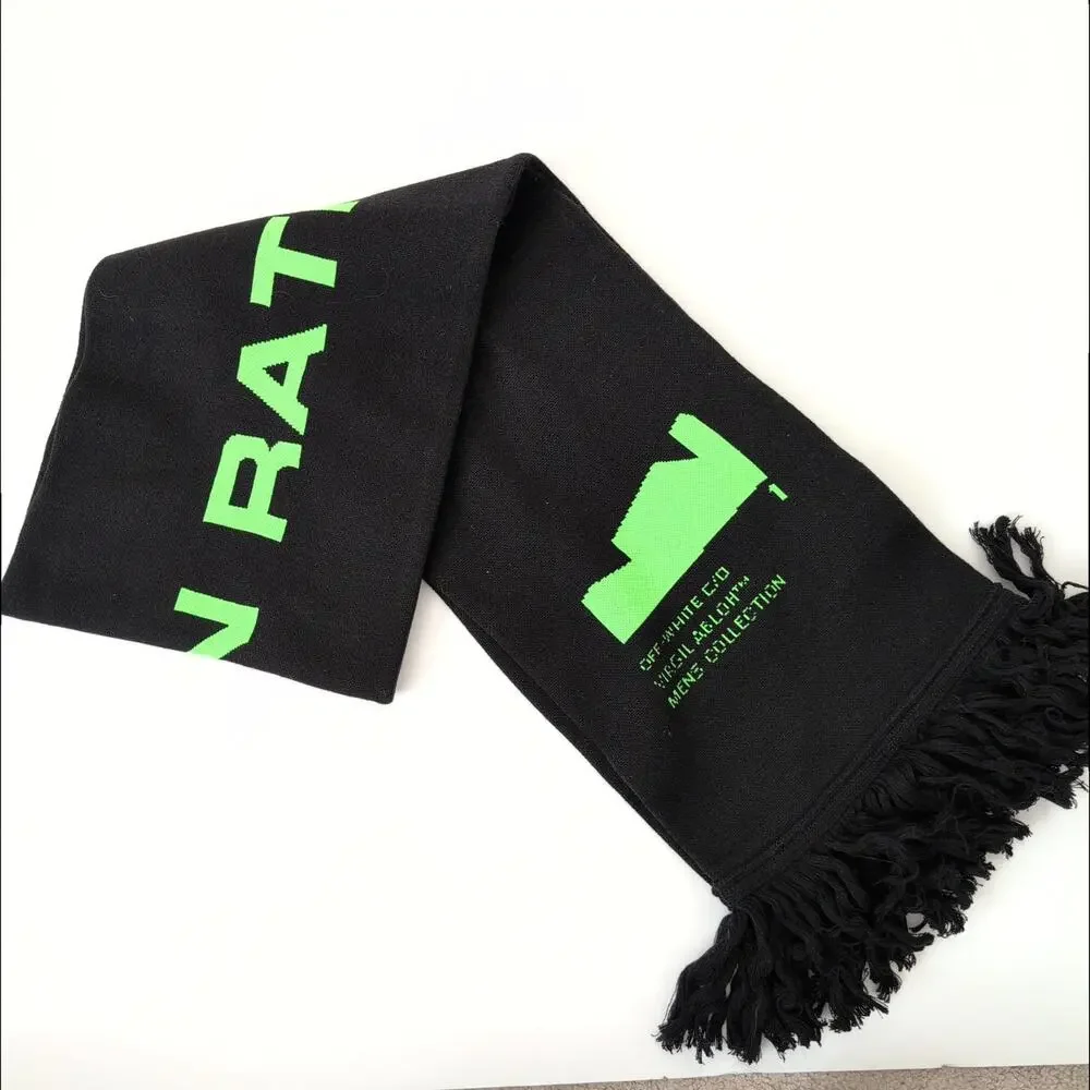 OFF-WHITE Arch Shapes Scarf Black Green 